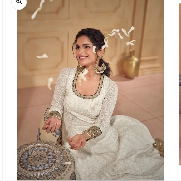 House of India Embroidered Georgette Salwar Kameez gown frock reception XL - Picture 8 of 16